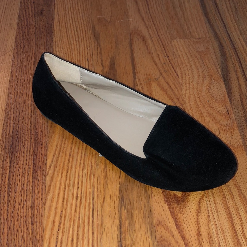 Black velvet flats